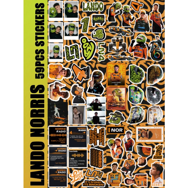 59PCS Lando Norris racing-them - đánh giá và giá Car Accessories Outside