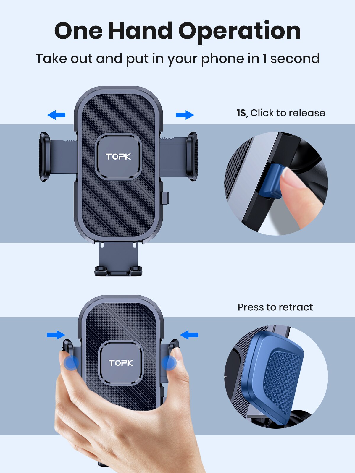 TOPK Car Phone Holder Gravity  - đánh giá và giá Car Accessories Xiaomi