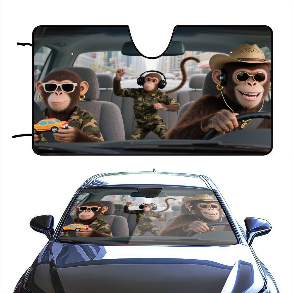Funny Monkey Driver Car Sunsha - đánh giá và giá Car Accessories Outside