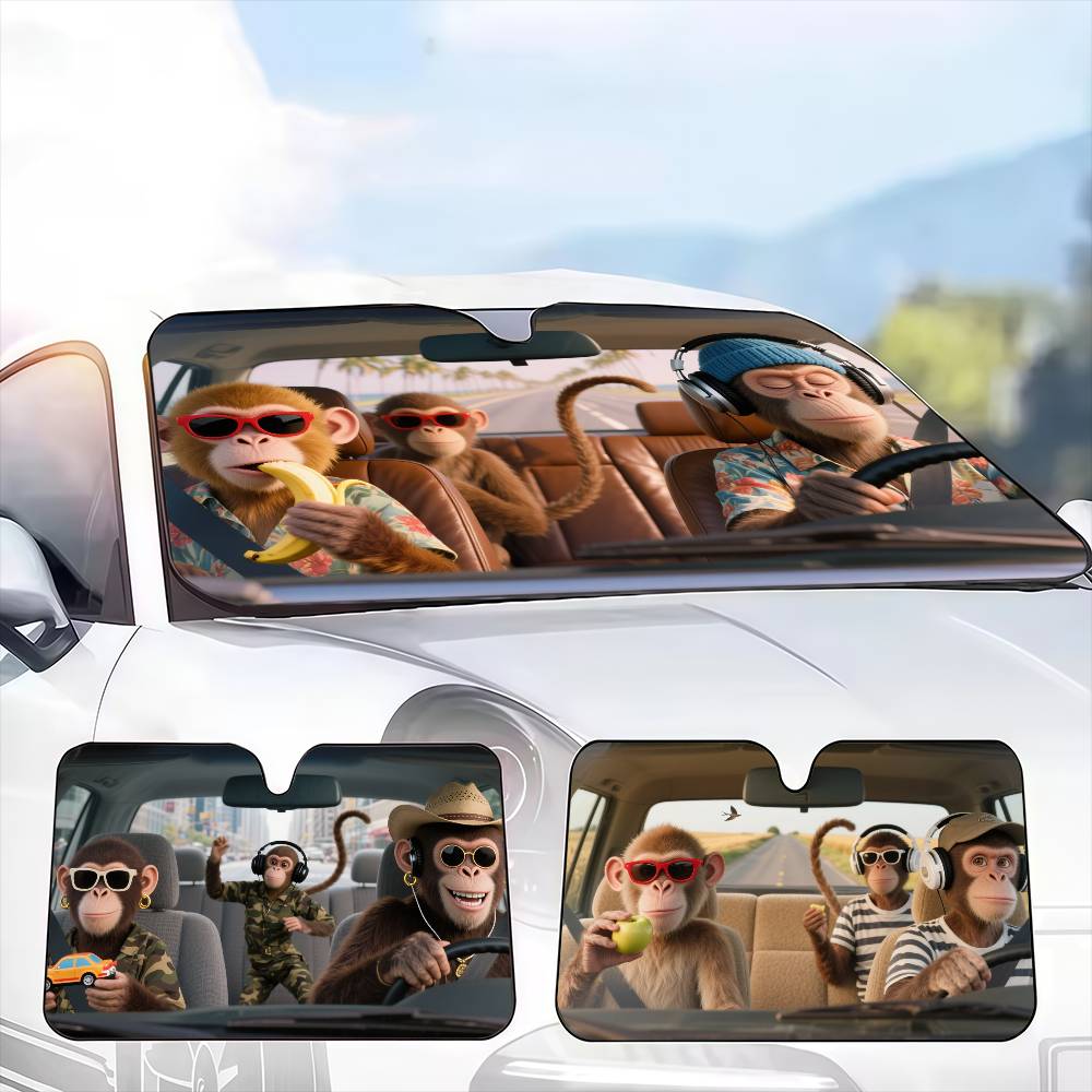 Funny Monkey Driver Car Sunsha - đánh giá và giá Car Accessories Outside