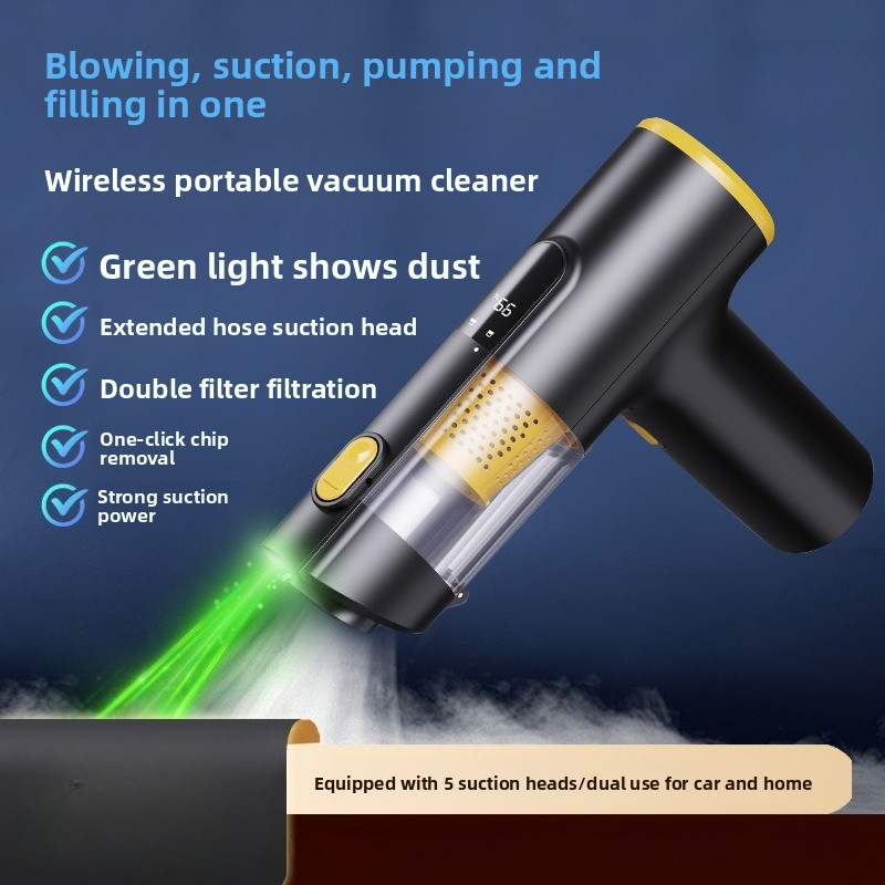 4 in 1 Green Light Car Vacuum  - đánh giá và giá Car Vacuum Cleaner