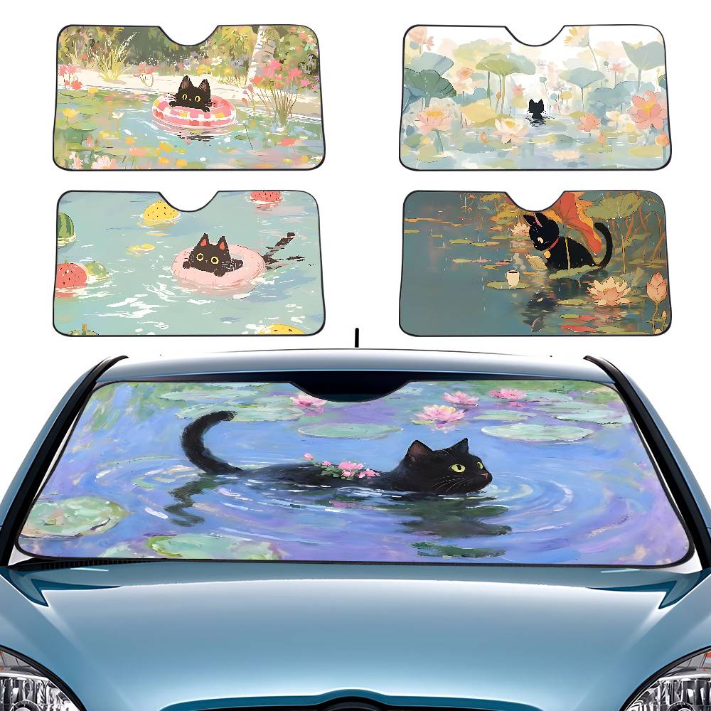 Cartoon Cat In Lotus Leaf Car  - đánh giá và giá Car Accessories Outside